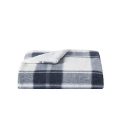 Cannon Cozy Teddy Plaid Sweater Knit Blanket