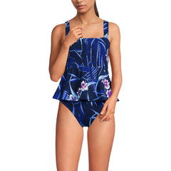 Women's Smocked Tankini Top and High Waisted Bottoms Swimsuit Set