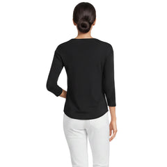 Women's Petite 3/4 Sleeve Lightweight Jersey Shirttail Tee
