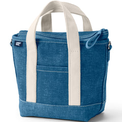 Small Solid Color 3 Pocket Zip Top Canvas Tote Bag