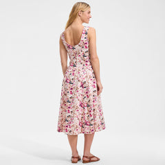 Women's Poplin Boatneck Midi Dress
