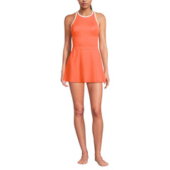 Women's Tugless High Neck Swim Dress Swimsuit