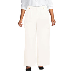 Women's Plus Size Soft Polish Cargo High Rise Wide Leg Pants
