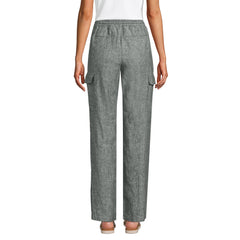 Women's High Rise Drawstring Linen Cargo Pants