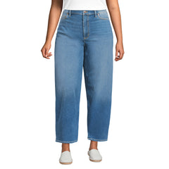 Women's Plus Size Recover High Rise Barrel Leg Ankle Jeans