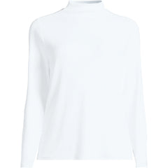 Women's Plus Size Drapey Rib Skimming Long Sleeve Mock Neck
