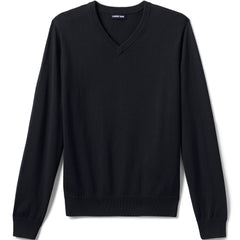 School Uniform Men's Cotton Modal Fine Gauge V-neck Sweater