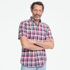 Men's Traditional Fit Short Sleeve Madras Shirt