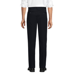 Men's Long No Iron Comfort Waist Traditional Fit Pleated Front Chino Pant