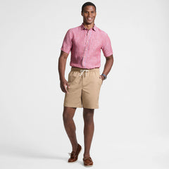 Men's Traditional Fit Short Sleeve Linen Shirt