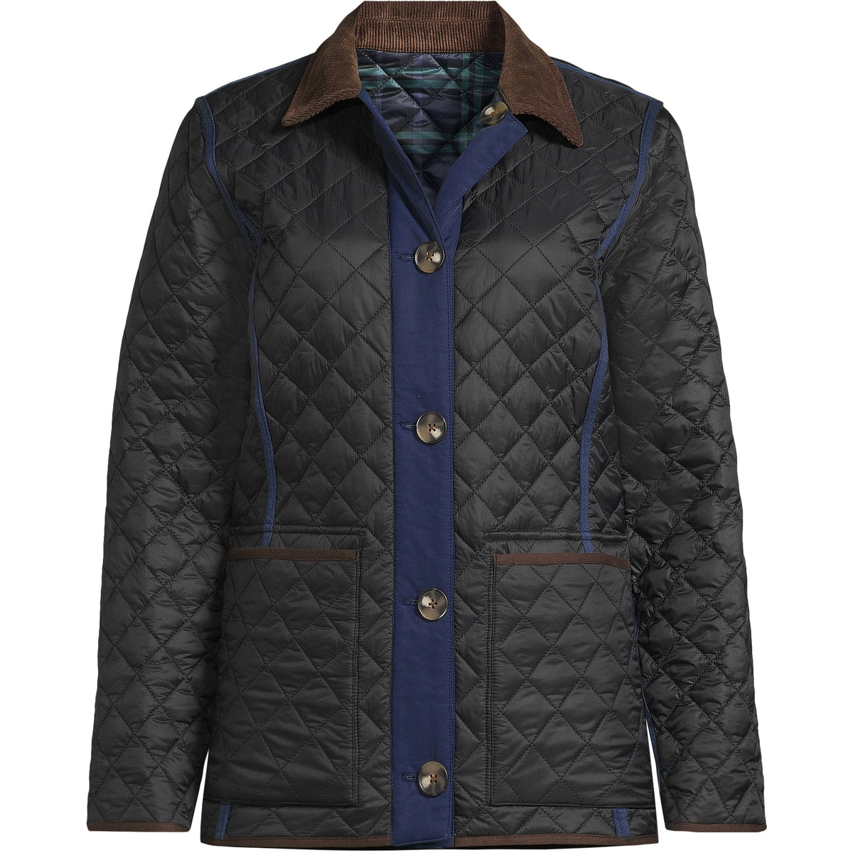 Women's Print Reversible Barn Quilted Insulated Jacket
