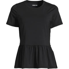 Women's Short Sleeve Lightweight Jersey Crew Neck Peplum Tee