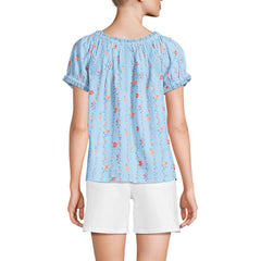 Women's Cotton Voile Pintuck Trim Blouse