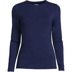 Women's Plus Size Lightweight Jersey Skimming Long Sleeve Crew Neck T-shirt