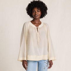 Women's Voile Tie Neck Poet Blouse