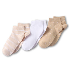 Women's Cotton Multi Print Quarter Crew Socks 3 Pack