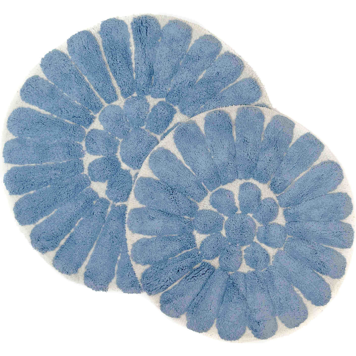 Chesapeake Bursting Flower Cotton Anti Skid 2 Piece Round Bath Rug Set