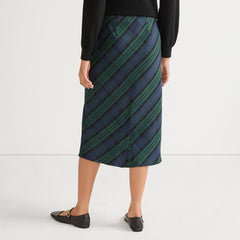 Women's Brushed Flannel Midi Column Skirt