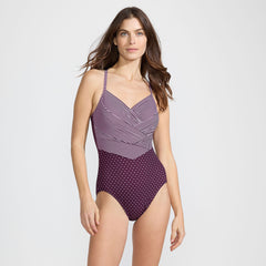 Women's SlenderSuit Pleated Low Leg One Piece Swimsuit