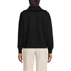 School Uniform Women's Cotton Modal Long Sleeve Zip Front Cardigan Sweater Jacket