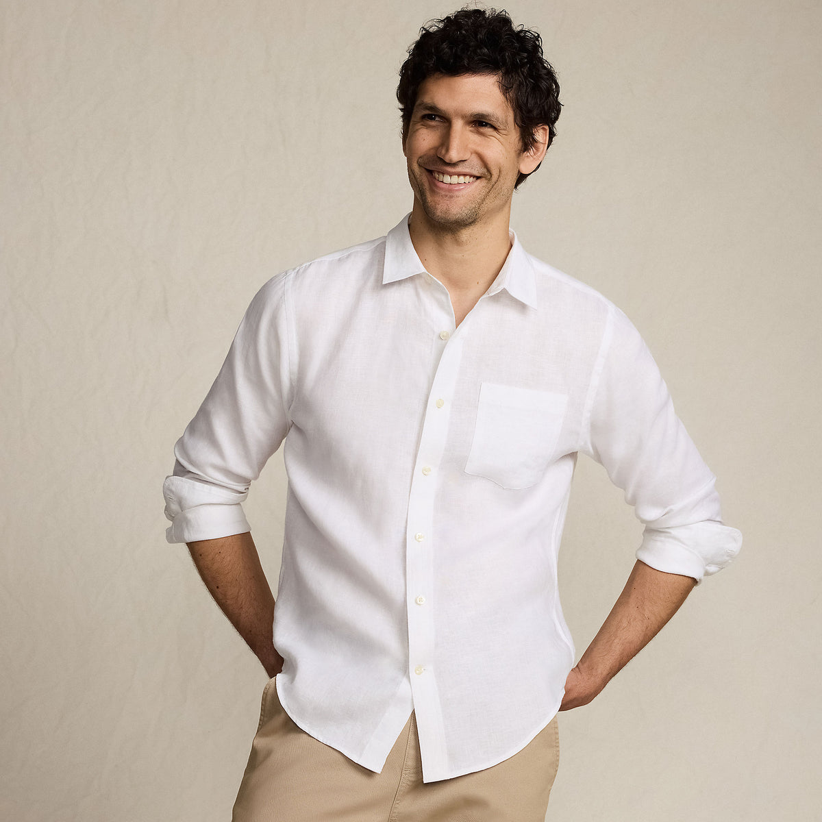 Men's Tall Long Sleeve Linen Shirt