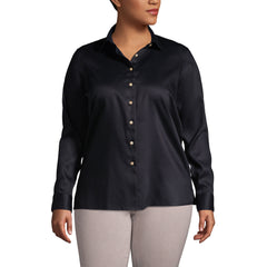 School Uniform Women's Plus Size Long Sleeve Performance Twill Shirt