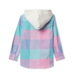 Kids Long Sleeve Hooded Flannel