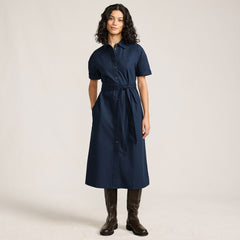 Women's Cotton Poplin Button Front Dress