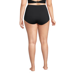 Women's Plus Size Tummy Control Retro High Waisted Bikini Swim Bottoms