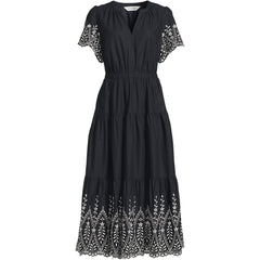 Women's Plus Size Tiered Cotton Poplin Eyelet Maxi Dress