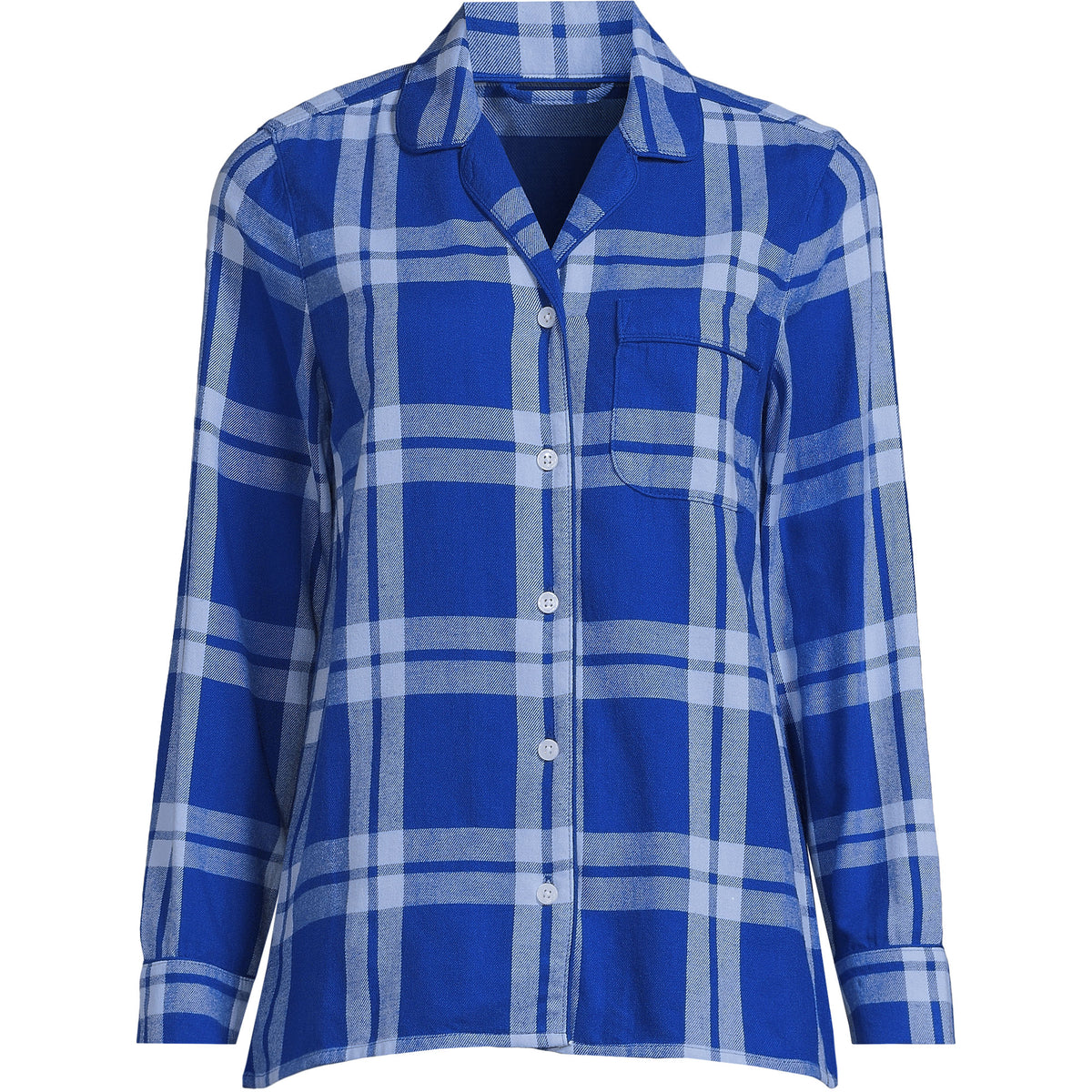 Women's Tall Long Sleeve Print Flannel Pajama Top