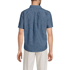 Men's Tall Short Sleeve Easy Fit Chambray Shirt
