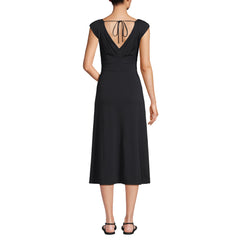Women's Cotton Modal Off the Shoulder Wrap Midi Dress