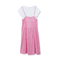 Girls Slip Dress with Short Sleeve Tee