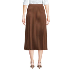 Women's Poly Crepe Pleated Midi Skirt