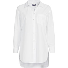 Women's Poplin Oversized Button Down Shirt