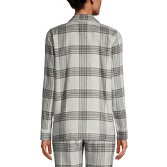 Women's Long Sleeve Print Flannel Pajama Top