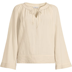 Women's Plus Size Voile Tie Neck Poet Blouse