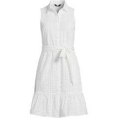 Women's Sleeveless Eyelet Shirt Dress