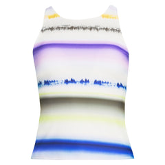 Women's Plus Size Tugless High Neck Strappy Back Tankini Swimsuit Top
