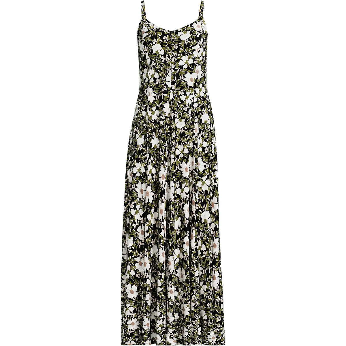 Women's Plus Size Silky Knit Godet Maxi Dress