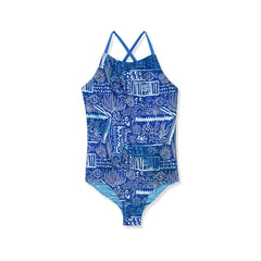 Girls Chlorine Resistant Reversible One Piece Swimsuit