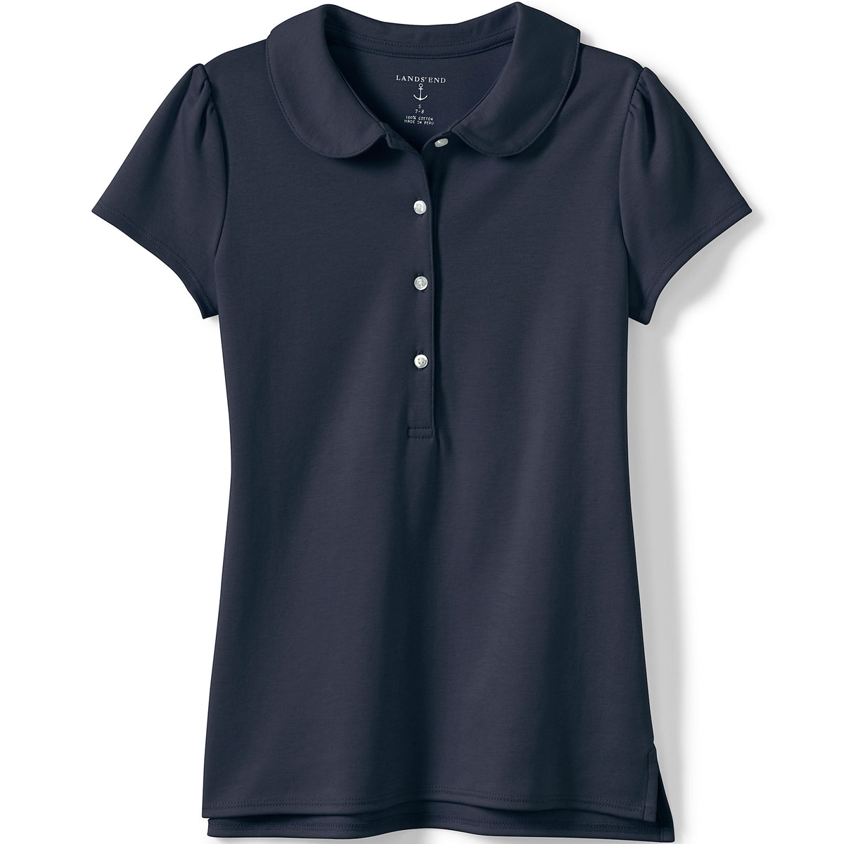School Uniform Girls Short Sleeve Peter Pan Collar Polo Shirt