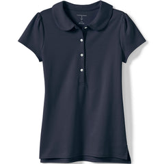 School Uniform Girls Short Sleeve Peter Pan Collar Polo Shirt