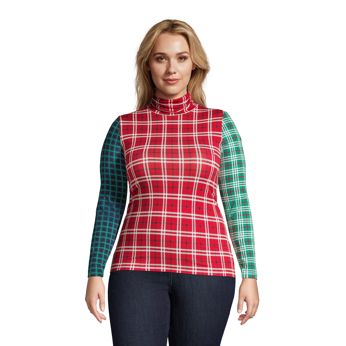Women's Plus Size Lightweight Fitted Long Sleeve Turtleneck