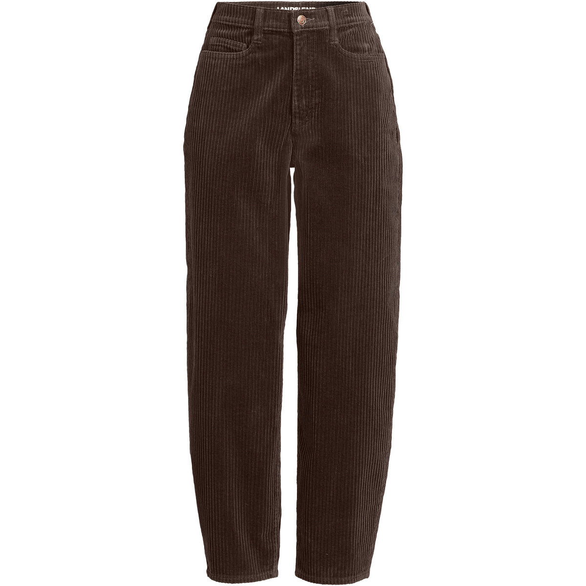 Women's Corduroy High Rise Barrel Leg Ankle Pants