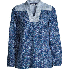 Women's Tall Cotton Poplin Peasant Shirt