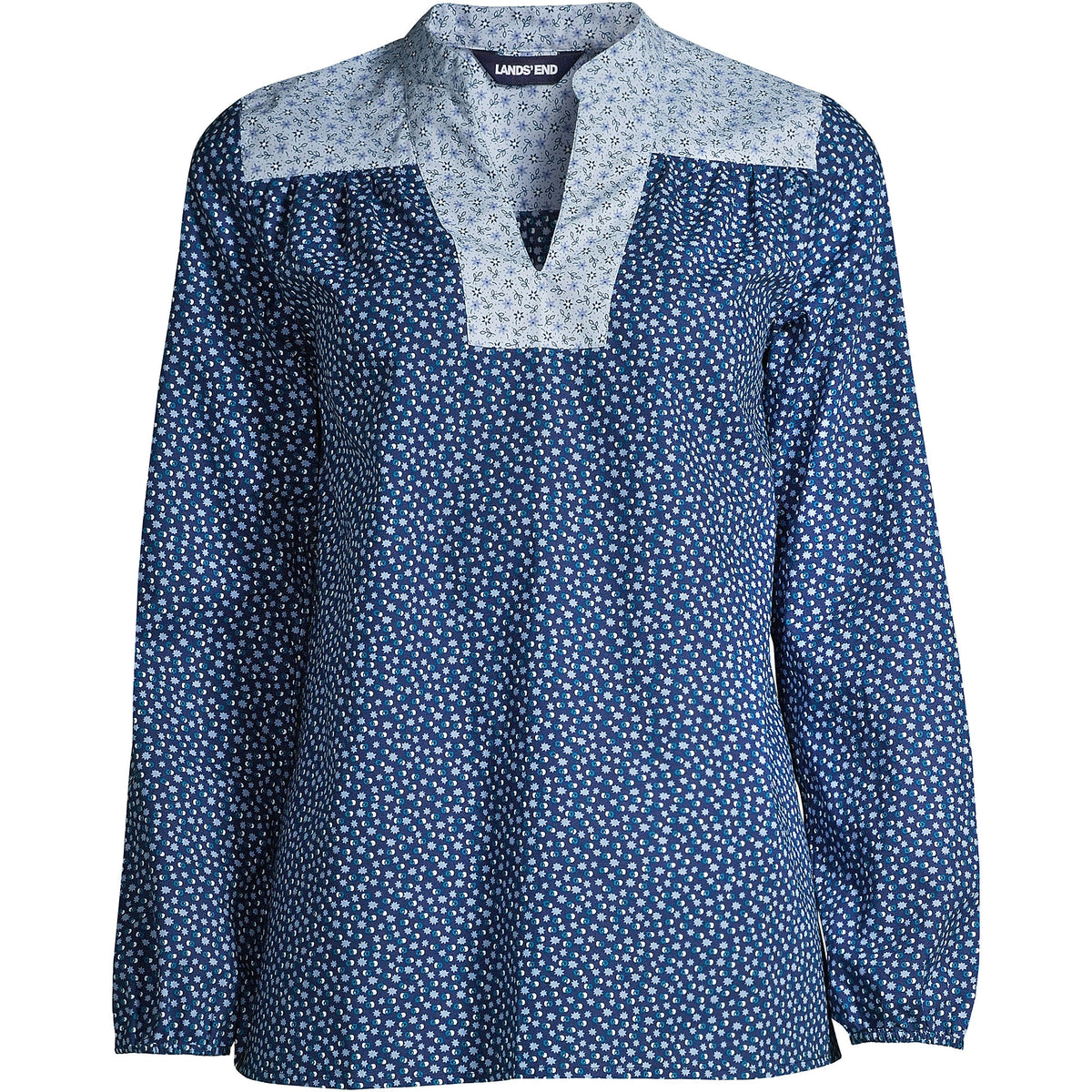 Women's Plus Size Cotton Poplin Peasant Shirt