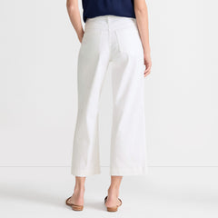 Women's Petite Denim High Rise Wide Leg Crop Jeans