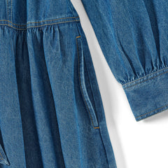 Women's Plus Size Denim Button Front Midi Shirt Dress